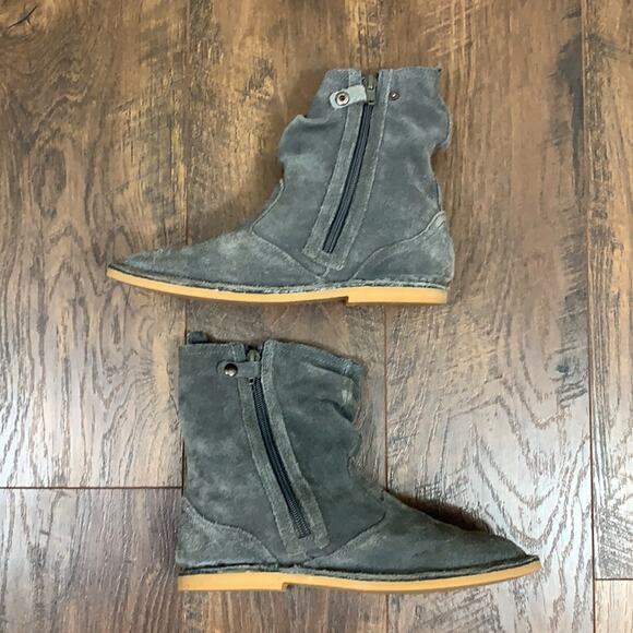 Garnet Hill Naturino Suede Gray Slouch Boots - Picture 3 of 9